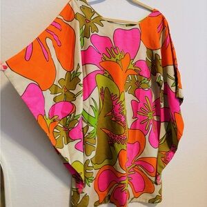 Rare Authentic Vintage 60s-70s Otaheite Vibrant Floral Mini Dress